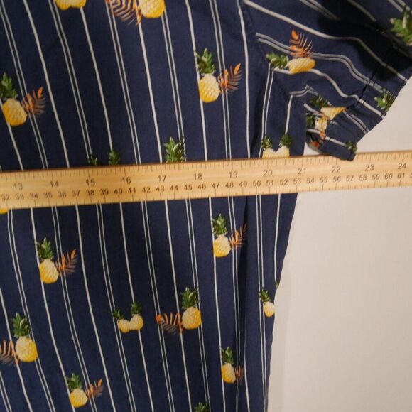 Michael Brandon Mens Size M Slim Fit Button Up Shirt Pineapple Tropical Blue - Picture 8 of 11